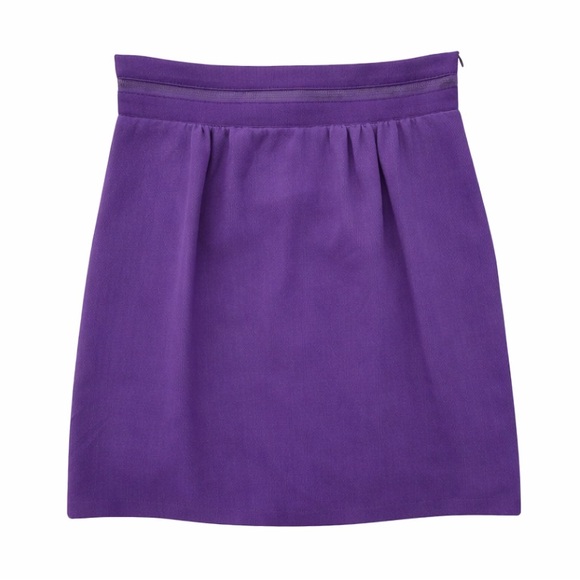 Designer Vintage Authentic RED Valentino Purple Silk Skirt XS US 2 Made in Italy